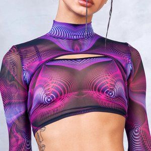 BRAND NEW Badinka Fluctuation Mesh 2 Piece Shrug Top size Large